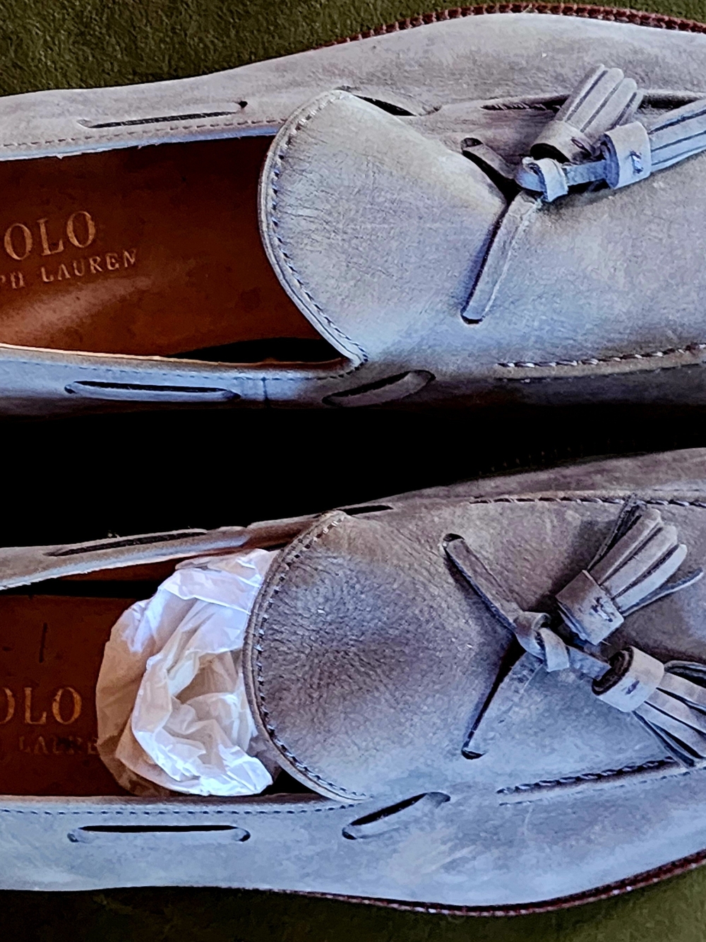 Polo by Ralph Lauren Men's Light Gray Suede Tassel Loafers
